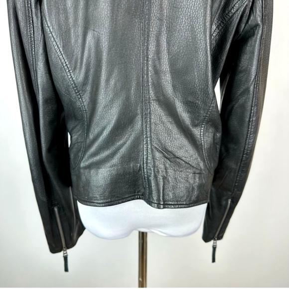 Lucky Lambskin Black Moto Jacket - Picture 3 of 10